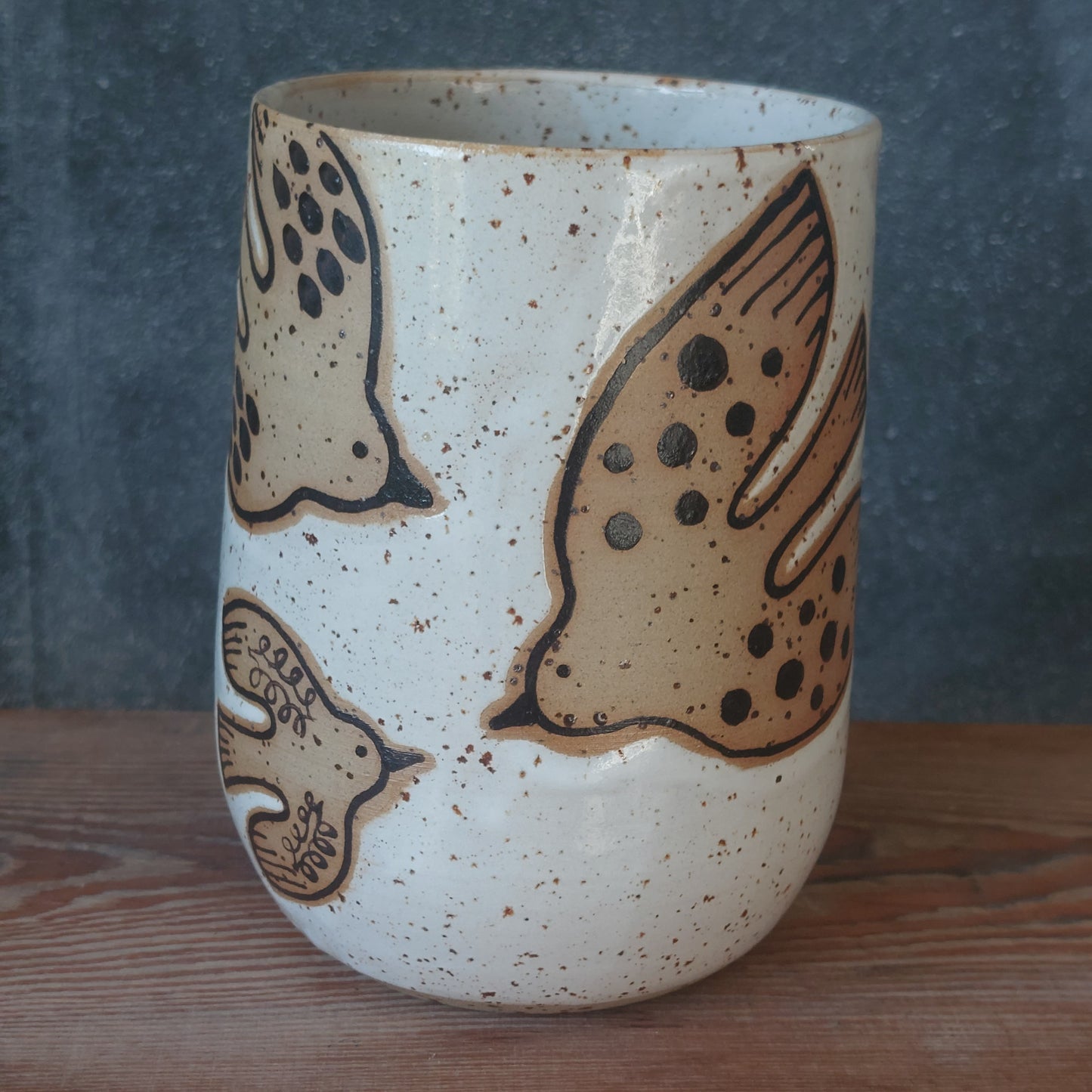 Blumenvase Vögel Keramik