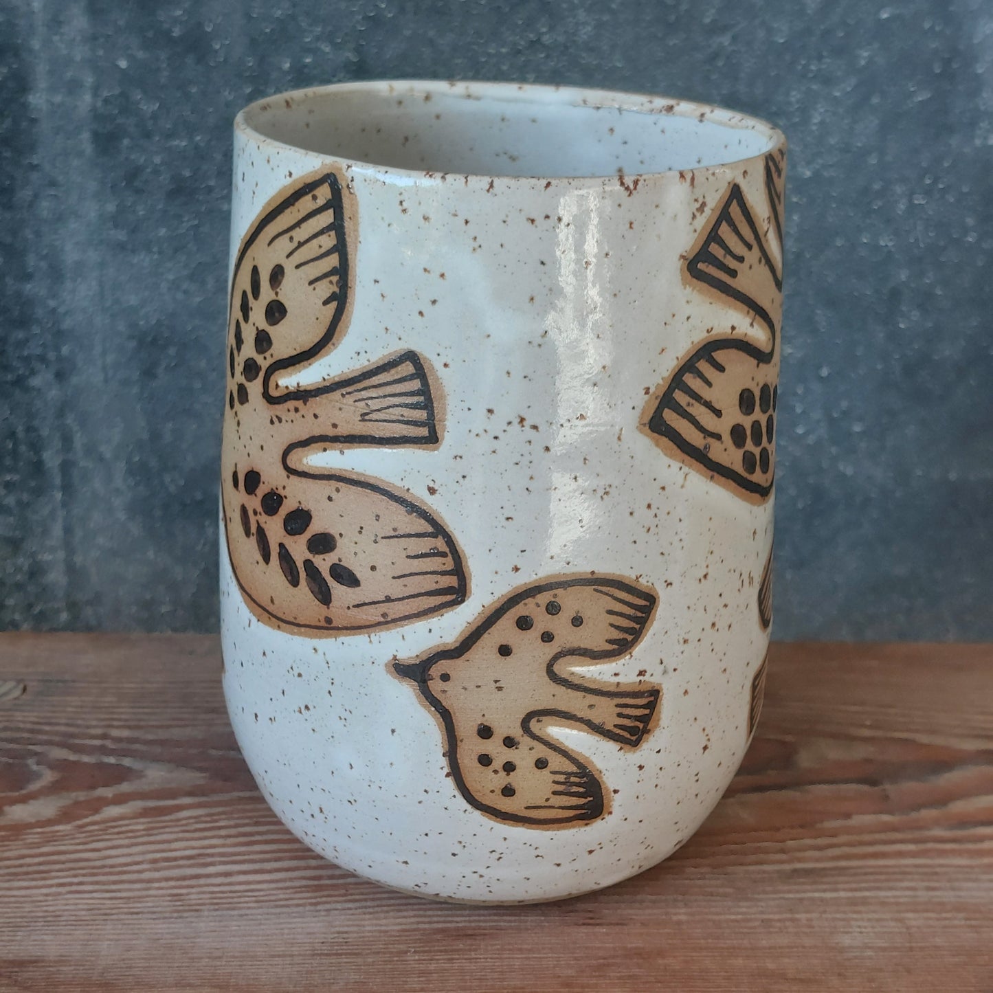 Blumenvase Vögel Keramik