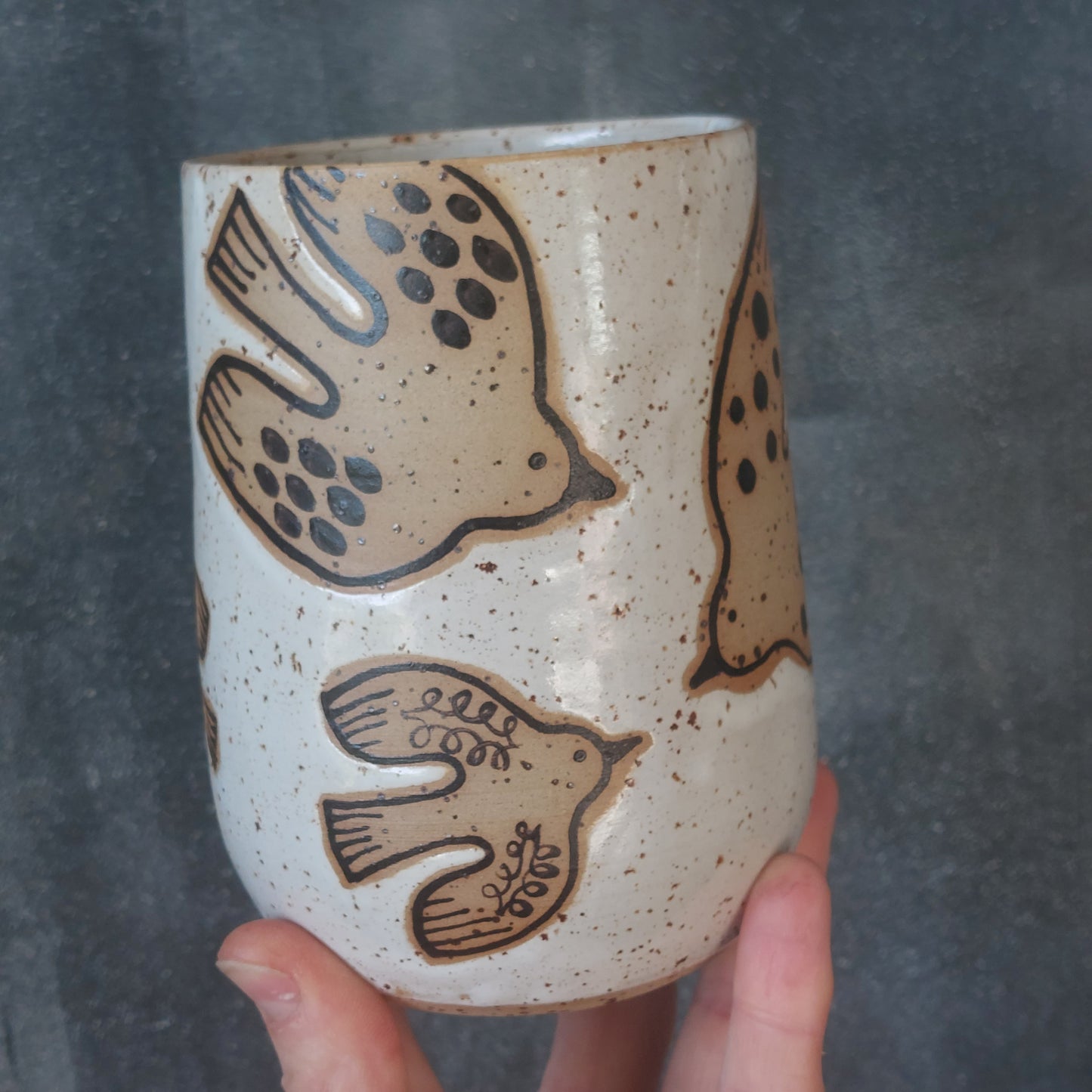 Blumenvase Vögel Keramik